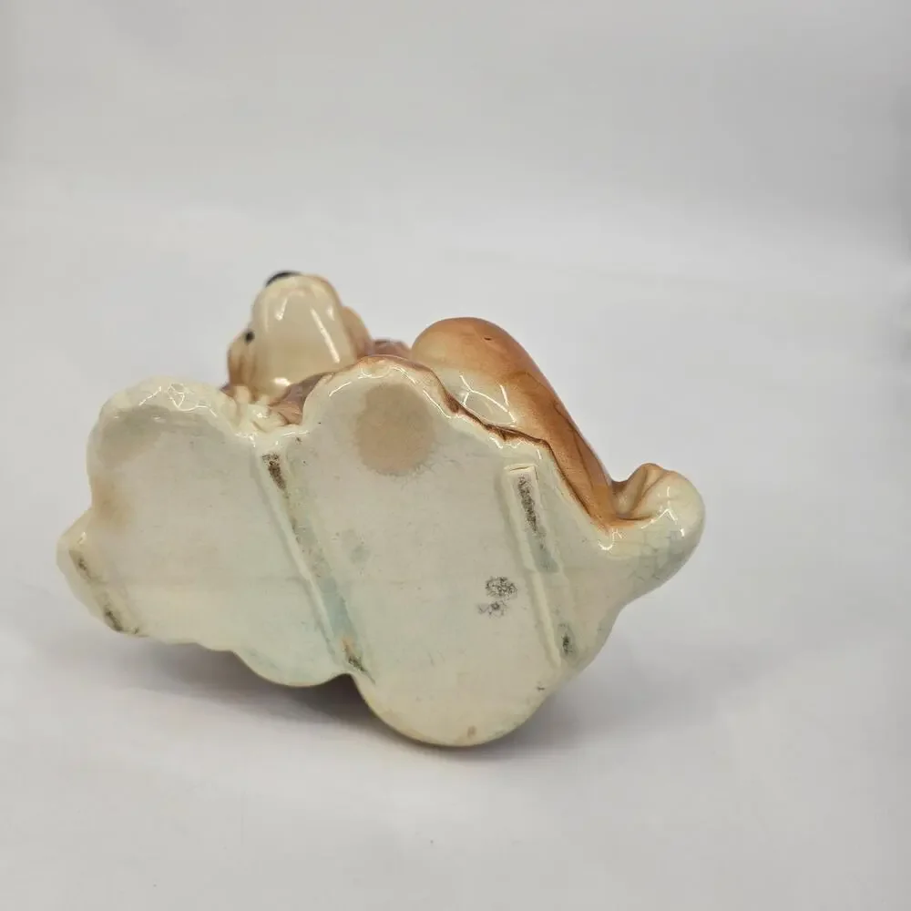 Vintage Royal Copley Cocker Spaniel Planter‎ Ceramic Dog Figurine MCM Kitschy